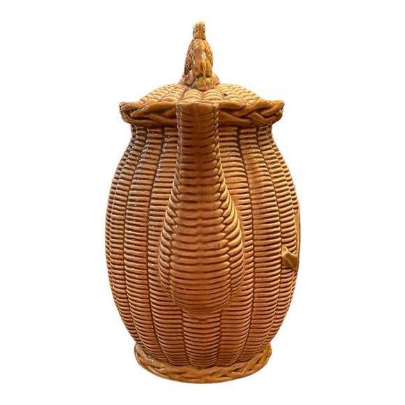 Vintage MCM TILSO Ceramic Basketweave Teapot numbered 53/110 made in Japan - Picture 5 of 11